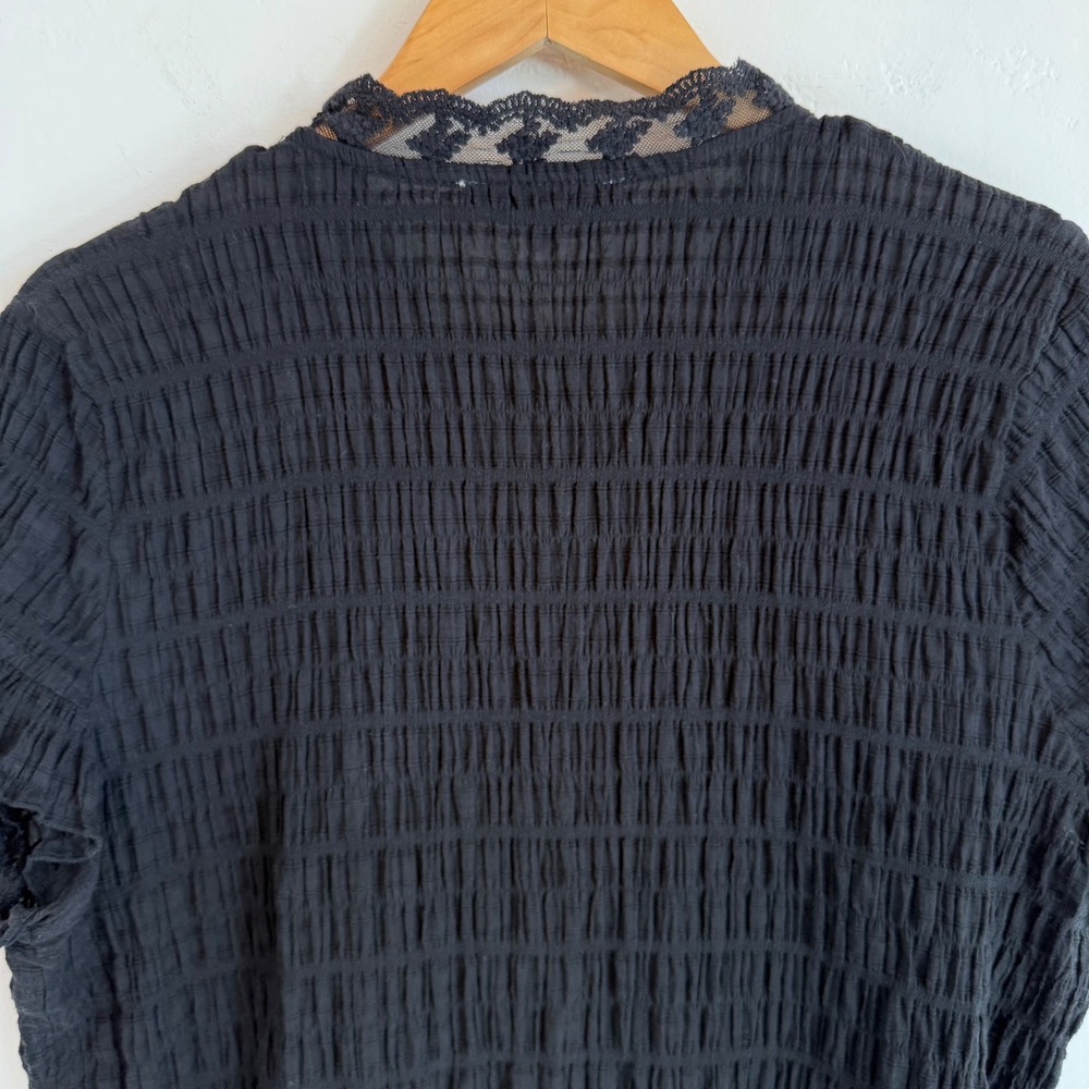 Baltic Born Zara Lace Top Black Size M Cotton Boho Feminine Coquette Blouse - Picture 8 of 13